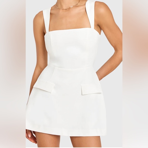 Amanda Uprichard Bethany Skort Romper in White - Picture 1 of 6